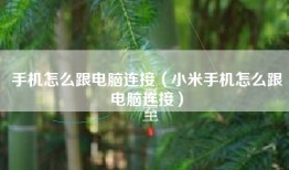 手机怎么跟电脑连接（小米手机怎么跟电脑连接）