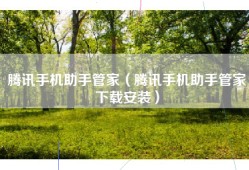 腾讯手机助手管家（腾讯手机助手管家下载安装）