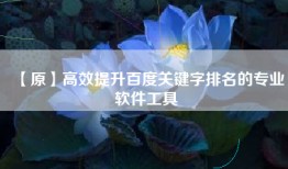 【原】高效提升百度关键字排名的专业软件工具