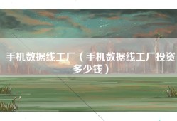 手机数据线工厂（手机数据线工厂投资多少钱）
