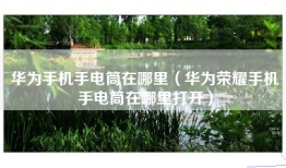 华为手机手电筒在哪里（华为荣耀手机手电筒在哪里打开）