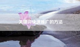 关键词快速推广的方法