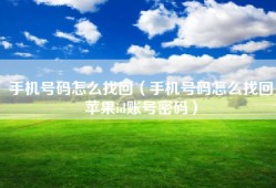 手机号码怎么找回（手机号码怎么找回苹果id账号密码）