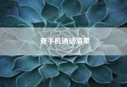 查手机通话清单