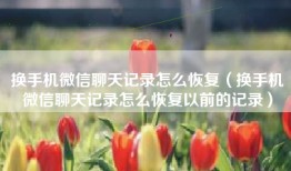 换手机微信聊天记录怎么恢复（换手机微信聊天记录怎么恢复以前的记录）