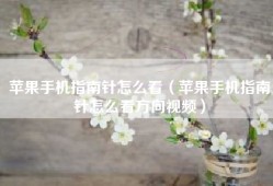苹果手机指南针怎么看（苹果手机指南针怎么看方向视频）