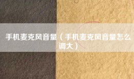 手机麦克风音量（手机麦克风音量怎么调大）
