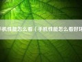 手机性能怎么看（手机性能怎么看好坏）