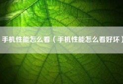 手机性能怎么看（手机性能怎么看好坏）