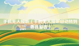 手机无人接听（手机无人接听自动转到语音留言）