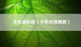 手机测价格（手机价格测算）