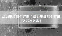 华为手机那个好用（华为手机那个好用,又不怎么贵）