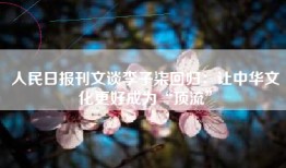 人民日报刊文谈李子柒回归：让中华文化更好成为“顶流”