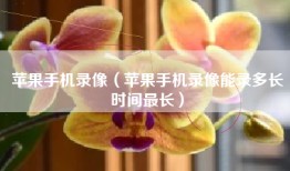 苹果手机录像（苹果手机录像能录多长时间最长）