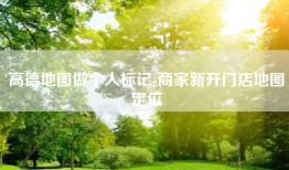 高德地图做个人标记-商家新开门店地图定位