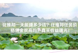 任推邦一天能赚多少钱？任推邦任务价格佣金很高吗？真实收益曝光！