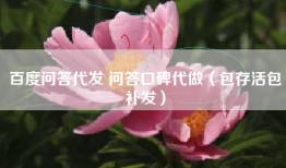 百度问答代发 问答口碑代做（包存活包补发）
