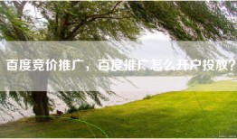 百度竞价推广，百度推广怎么开户投放？
