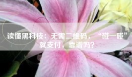 读懂黑科技：无需二维码，“碰一碰”就支付，靠谱吗？