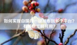 如何实现自媒体一键发布到多个平台？有哪些工具可用？