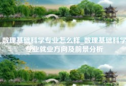 数理基础科学专业怎么样_数理基础科学专业就业方向及前景分析