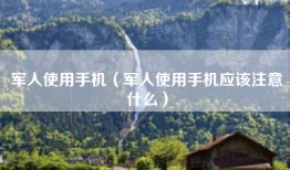 军人使用手机（军人使用手机应该注意什么）
