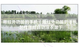 带红外功能的手机（带红外功能的手机怎样遥控自动凉衣架）