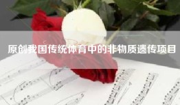 原创我国传统体育中的非物质遗传项目