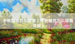 手机留言怎么设置（手机留言怎么设置关掉）