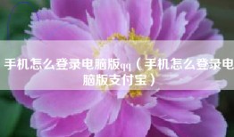 手机怎么登录电脑版qq（手机怎么登录电脑版支付宝）