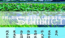 手机qq如何导出聊天记录(最新版手机qq怎么导出聊天记录)
