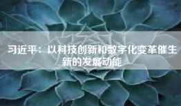 习近平：以科技创新和数字化变革催生新的发展动能