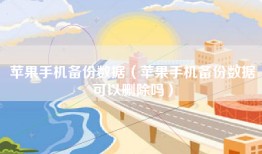 苹果手机备份数据（苹果手机备份数据可以删除吗）