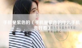 手机是紫色的（手机是紫色的什么手机壳好看）