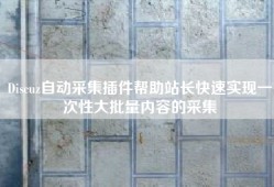 Discuz自动采集插件帮助站长快速实现一次性大批量内容的采集