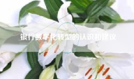 银行数字化转型的认识和建议