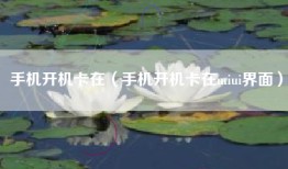 手机开机卡在（手机开机卡在miui界面）