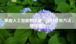 掌握人工智能的关键：学好这些方法，助你腾飞!
