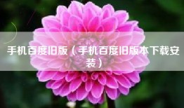 手机百度旧版（手机百度旧版本下载安装）