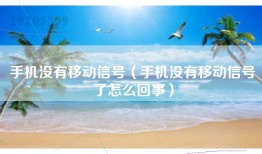 手机没有移动信号（手机没有移动信号了怎么回事）
