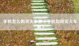 手机怎么购买火车票（手机如何买火车票）