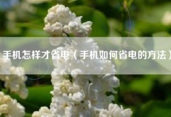 手机怎样才省电（手机如何省电的方法）
