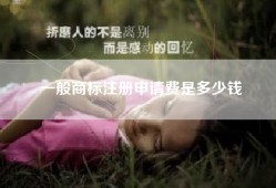 一般商标注册申请费是多少钱