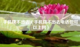 手机拨不出去（手机拨不出去电话但可以上网）