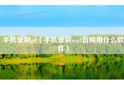 手机录制gif（手机录制mp3音频用什么软件）