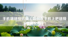 手机端链接转换（如何在手机上把链接变成文档）