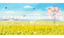 网站建设在做网站时的优点和建议有哪些？