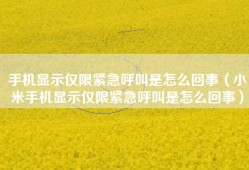 手机显示仅限紧急呼叫是怎么回事（小米手机显示仅限紧急呼叫是怎么回事）