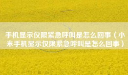 手机显示仅限紧急呼叫是怎么回事（小米手机显示仅限紧急呼叫是怎么回事）