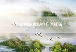 外贸网站建设推广怎样做